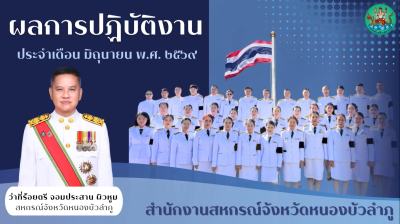 ผลการปฏิบัติงานสำนักสหกรณ์จังหวัดหนองบัวลำภู เดือนมิถุนายน ...